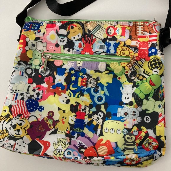 Disney Parks Vinylmation Crossbody Bag - 2 Outside Pockets & 1 Inside Zip Pocket - Picture 2 of 10